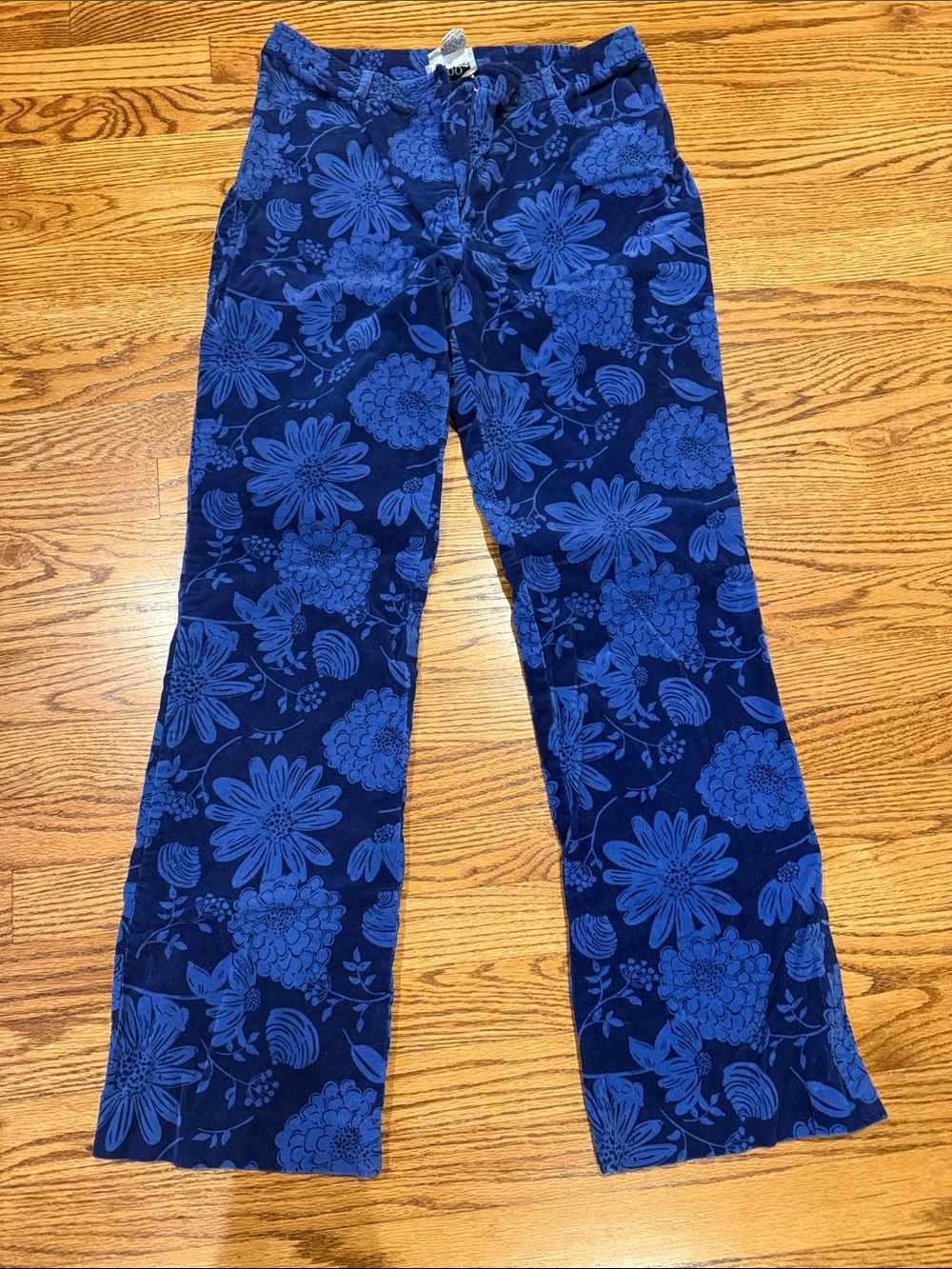 Lilly Pulitzer Blue Floral Corduroy Pants